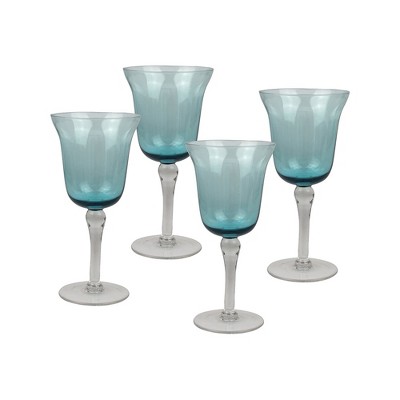 Top Shelf Blue 18 Ounce Wine Glass, Set of 4