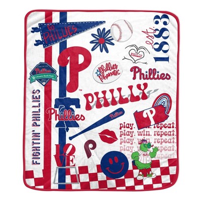 MLB Philadelphia Phillies Native Fan Royal Plush Blanket