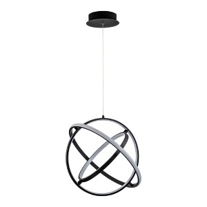 C Cattleya 16in. Modern Black Aluminum Adjustable LED Globe Chandelier - 1 of 4