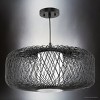 Urban Ambiance Luxury Natural Indoor Pendant,  12''H x 22"W x 22''D,  Black Rattan Finish, UHP4535 - 3 of 4