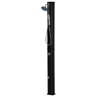 VisioGear 9.2 Gallons Outdoor Shower with 360 Rotating Rainfall, Handheld Shower Head, Outdoor Shower for Backyard Poolside, Black, 7"*5.8"*85"