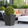 NAYSAYE Tapered Planter 18 Inch Tall Metal Plant Pot with Drainage Hole for Indoor and Outdoor Gardening, Black, 18"*16"*16" - 3 of 4