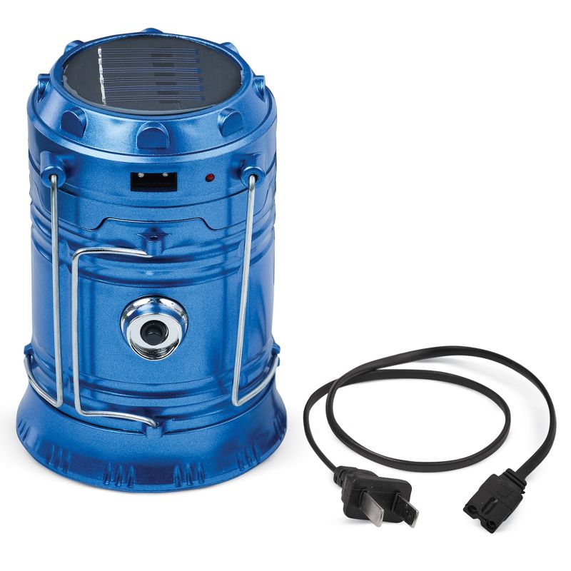 Collections Etc Portable Solar Bright LED Lighted Emergency Lantern 5.25 X 3.75 X 7.5 Blue Modern & Contemporary, 4 of 5