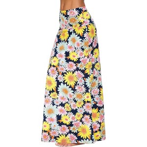 Women's Stylish Spandex Flare Maxi Skirt - Comfy Fold-Over Design Long Skirt for Effortless Style #3 - 1 of 4