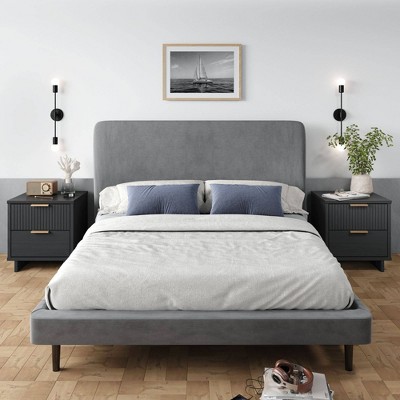 Granville Dark Gray Pine 2-Drawer Nightstands Set of 2