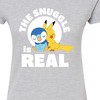 Women's - Pokémon - The Snuggle Is Real Pikachu And Piplup Fitted Graphic T-Shirt - 2 of 3