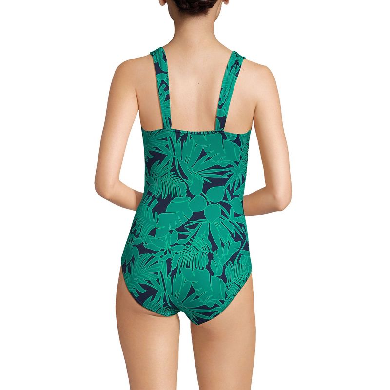 Lands' End Women's SlenderSuit Grecian Tummy Control Chlorine Resistant One Piece Swimsuit, 2 of 4