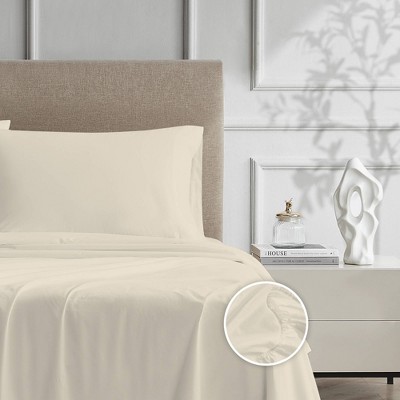 King Ivory Cotton Percale Sheet Set