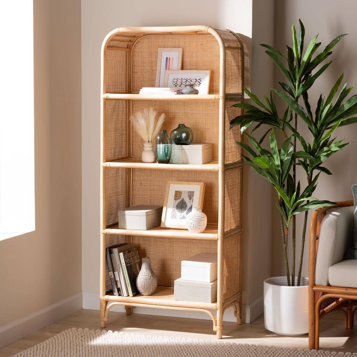 bali & pari Chusi Natural Rattan Decorative Shelf Natural - thumbnail 8