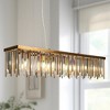 LNC Athean 7-Lights 41.3" Luxury and Glam Crystal Rectangle Island Lights,Gold - 2 of 4