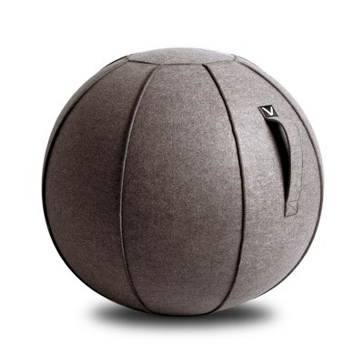 Vivora Luno MAX Classic Series Luxury Felt Sitting and Fitness Ball Chair with Handle, Clay