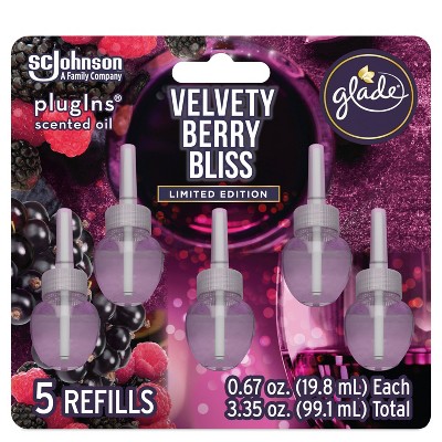Glade PlugIns Scented Oil Air Freshener Refills - Velvety Berry Bliss - 3.35oz/5ct