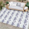 5x8 FT Outdoor Area Rug,Washable Vintage Geometric Low Pile Ultra-Thin Non-Slip Foldable Rug for Dining Room, Patio, Backyard, Deck, Black - 3 of 4