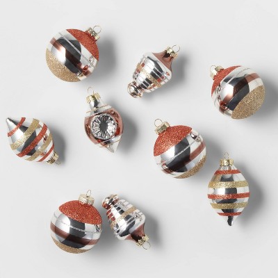 14ct Retro Glass Christmas Ornament Set Metallics - Wondershop™