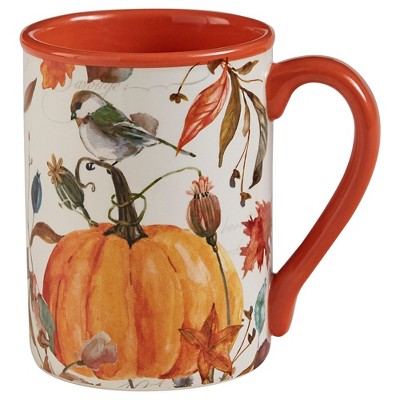 Autumn Harvest Ceramic Mug Set with Fall Motifs