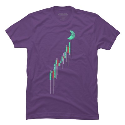 Men's Design By Humans Crypto Trading Hodl Vintage Stock Chart To The Moon By MiuMiuShop T-Shirt