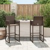 vidaXL Garden Bar Stool Brown PE rattan, powder-coated steel Standard - 3 of 4