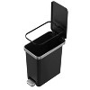 LunaLulinlk Black (2-pack) 2.5-gallon plastic step-style trash can for bedroom, bathroom and office - 3 of 4