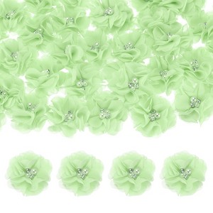 Unique Bargains Mesh Fabric Rhinestone Pearl Chiffon Flowers 2.17 x 2.17 Inch - 1 of 4