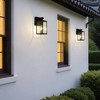 LNC Orlan 1-Light 9.3"H Modern Square Outdoor Wall Lights, Black with Clear Glass - 4 of 4