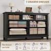 Coolmee 7 Drawers Dresser for Bedroom, Wood Rustic Chest of Drawers with Natural Texture, Storage Dressers Organizer for Bedroom, Living Room - 4 of 4