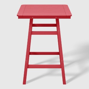 WestinTrends Malibu 30" All Weather HDPE Outdoor Patio Square Counter Height Bistro Table with Umbrella Hole - 1 of 4