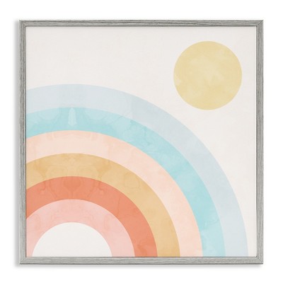 Stupell Industries Retro Rising Sun Rainbow Arches, 17" x 17"