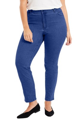 June + Vie by Roaman's Women's Plus Size Curvie Fit Straight-Leg Jeans