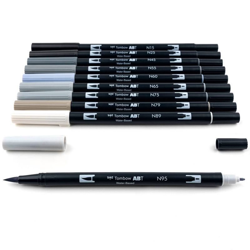 Tombow 10ct Dual Brush Pen Art Markers - Grayscale, 4 of 13