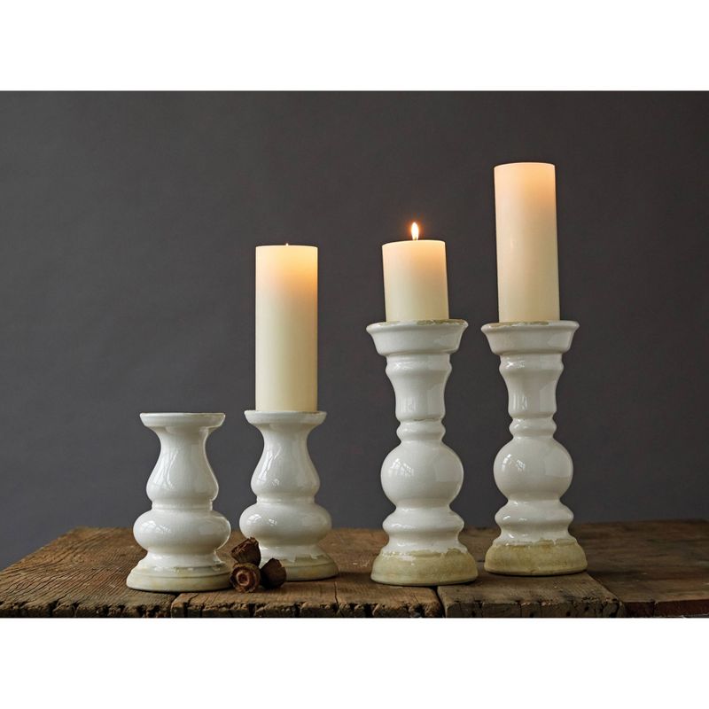 Stoneware Candle Holder 12.25&#34; - Storied Home, 4 of 6