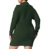 Agnes Orinda Women's Plus Size Knit Long Sleeve Zipper Collar Pullover Mini Sweater Dresses - 4 of 4