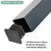Unique Bargains Square Chair Leg Bar Stool Plastic Hole Plug Tubing End Caps Black - 2 of 4
