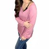 Women's Solid V-neck Top - Shirley Stone - 3 of 3