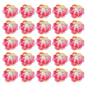 Unique Bargains Iron On Durable DIY Clothing Sequin Bead Flowers Patches 50 Pcs - 1 of 4