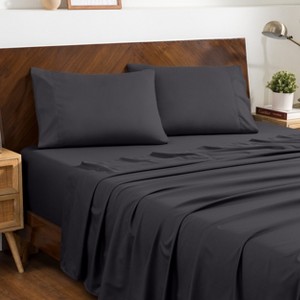 4 Piece Bed Sheet Set with Envelope Pillowcases - Ultra Soft - Bare Home - 1 of 4