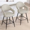 Bekrvio Swivel Counter Height Bar Stools Set of 2/4,26" Kitchen Bar Chairs w/Hollow Back,Faux Leather/Velvet Upholstered for Kitchen Island - 4 of 4