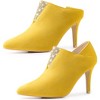 Allegra K Women's Pointy Toe Rhinestones Pull on Stiletto Heel Ankle Booties - 2 of 4