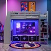 Twin Size Wood Gaming Loft Bed with Desk and Multi-storage Shelves - 2 of 4