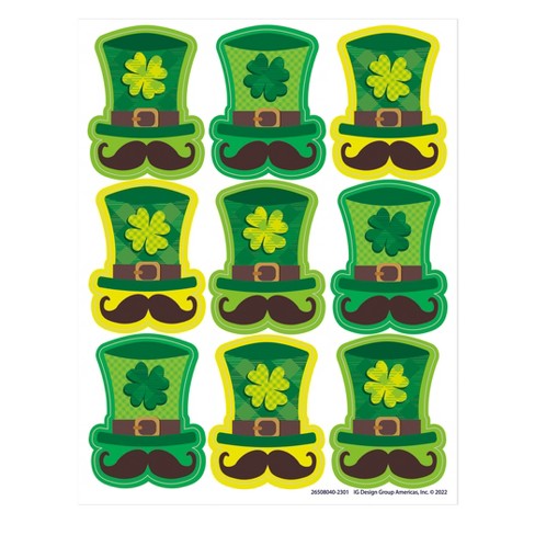 Eureka® St. Pat's Hats Giant Stickers, 36 Per Pack, 12 Packs : Target