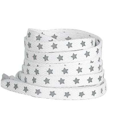 INSPIRE CHIC Reflective Stars Colorful Cool Flat Shoe Laces for Athletic Running Sneakers 2 Pairs