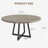 Nasitip 47" Grey Round Dining Table for 4–6 People, Industrial Kitchen Table with Metal Pedestal Base for Dining Room or Kitchen - 2 of 4