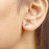 Haus of Brilliance Silver 1/10 Cttw Yellow Diamond Star Stud with Bezel Drop Dangle Earrings - 4 of 4