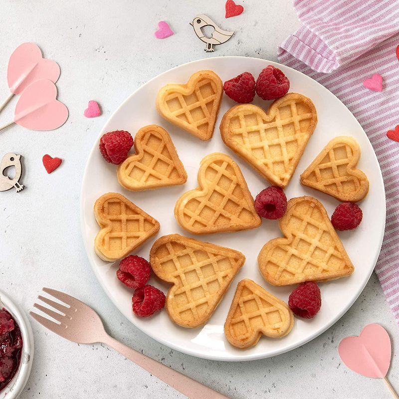 Mini Hearts Waffle Maker - Make 9 Heart Shaped Waffles or Pancakes w Electric Nonstick Waffler Iron- Show Love w Unique Breakfast or Fun Gift, 2 of 4