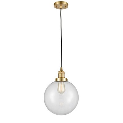 Beacon - 1 Light Cord Hung Mini Pendant In Industrial Style-13 Inches Tall and 10 Inches Wide