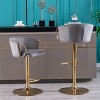 Racxily Set of 2 Bar Stools - Swivel Height Adjustable Bar Stools with Chrome Footrest/Base, Velvet & Golden Legs,for Home Bar/Kitchen, Grey - 4 of 4