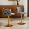 2 Pcs Velvet Upholstered Bar Stool 360° Swivel Bar Stool, Counter Height Bar Stool with Base for Home Bar - Leovsnove - 2 of 4