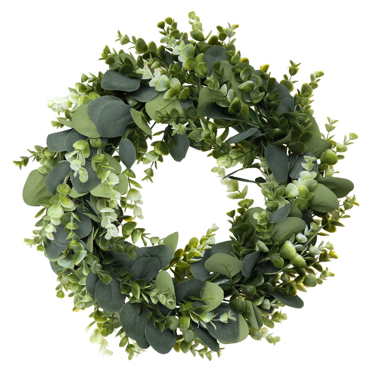Unique Bargains Front Door Window Wedding Decor Handmade Green Leaf Eucalyptus Wreaths Green 14 Inches