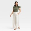 Women's Ribbed Puff Short Sleeve Blouse - A New Day™ - 3 of 4
