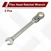Unique Bargains Chrome Vanadium Steel SAE Box End 72 Teeth Ratchet Combination Wrenches 2 Pcs - 3 of 4