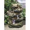 14" 4 Level Log Waterfall Fountain with LED Light Brown - Hi-Line Gift - image 3 of 3